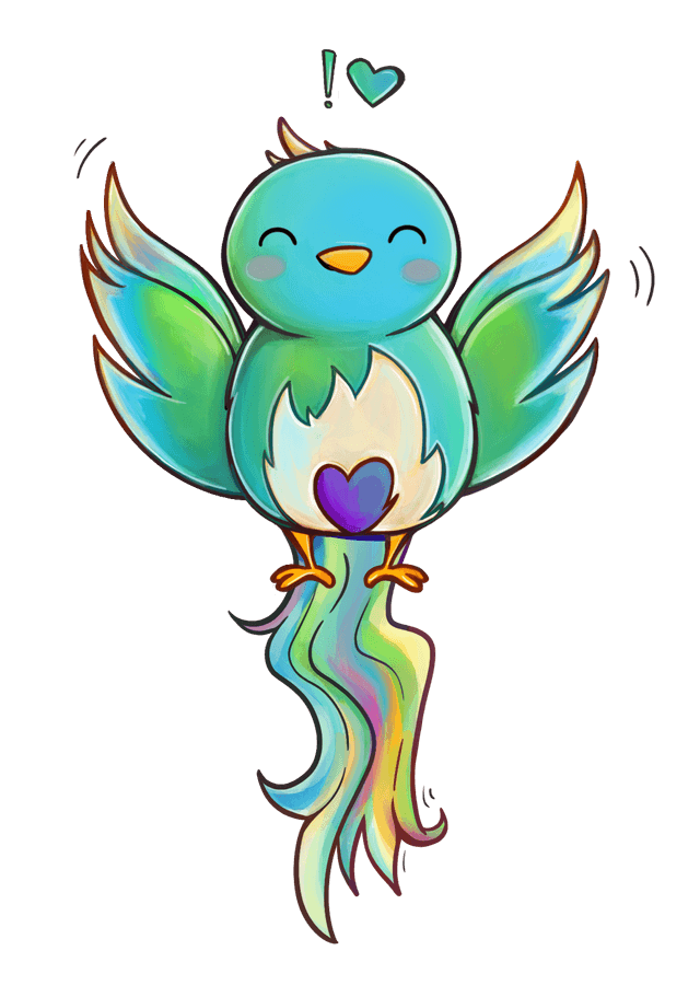 Asher the phoenix, in flight